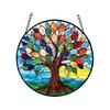 Acrylic Suncatcher Wind Chime Hanging Ornament with Bird and Floral Design for Home Garden Window Decoration Gift