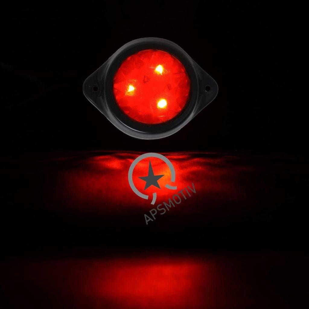 10-Pack Round Red LED Front Rear Side Marker Lights 24V for Camper Truck Trailer