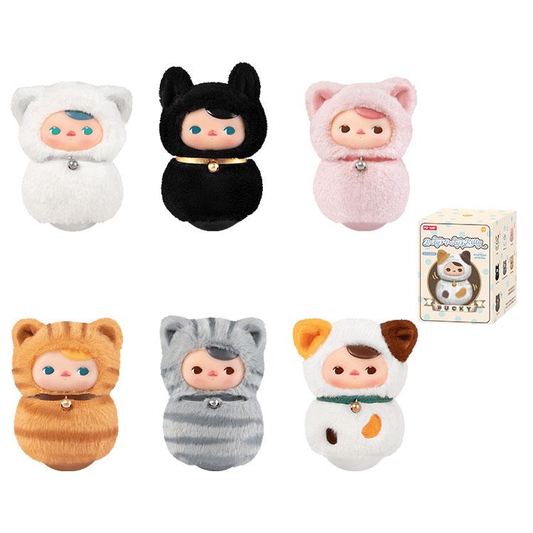 POP MART PUCKY Meowth Tumbler Collection Rubber Plush Blind Box Products, Single Blind Box
