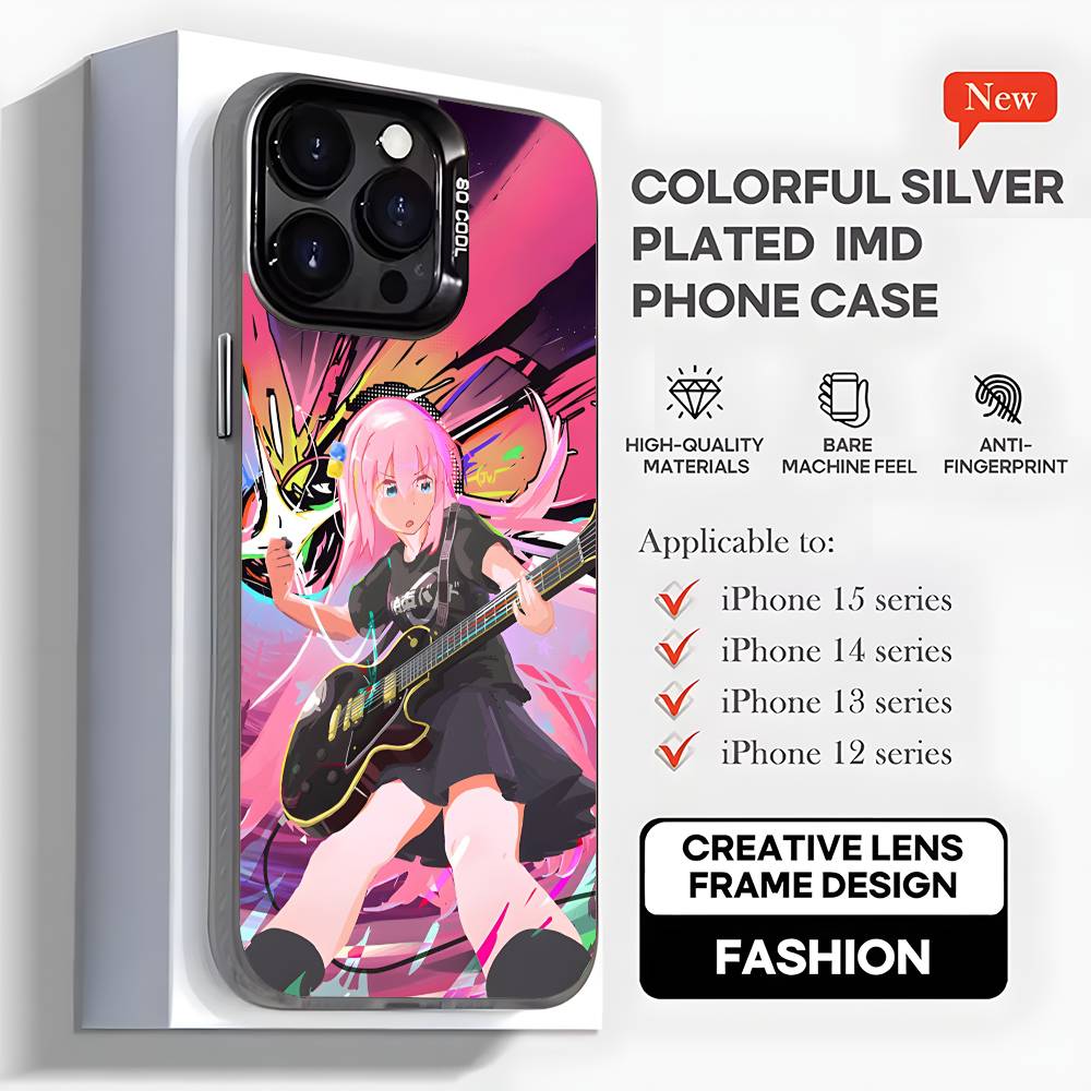 

Чехол для телефона Аниме B-Bocchi-the-Rock Для iPhone17,16,15,14,13,12,11,Mini,Pro,MAX,plus,Черный Матовый Ударопрочный Чехол iPhone11PRO