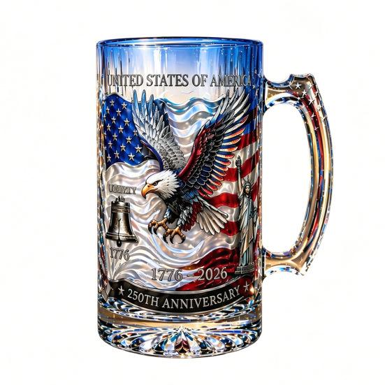 250th Anniversary Whiskey Thick Bottle with Handle Glass Decanter Beer Mug