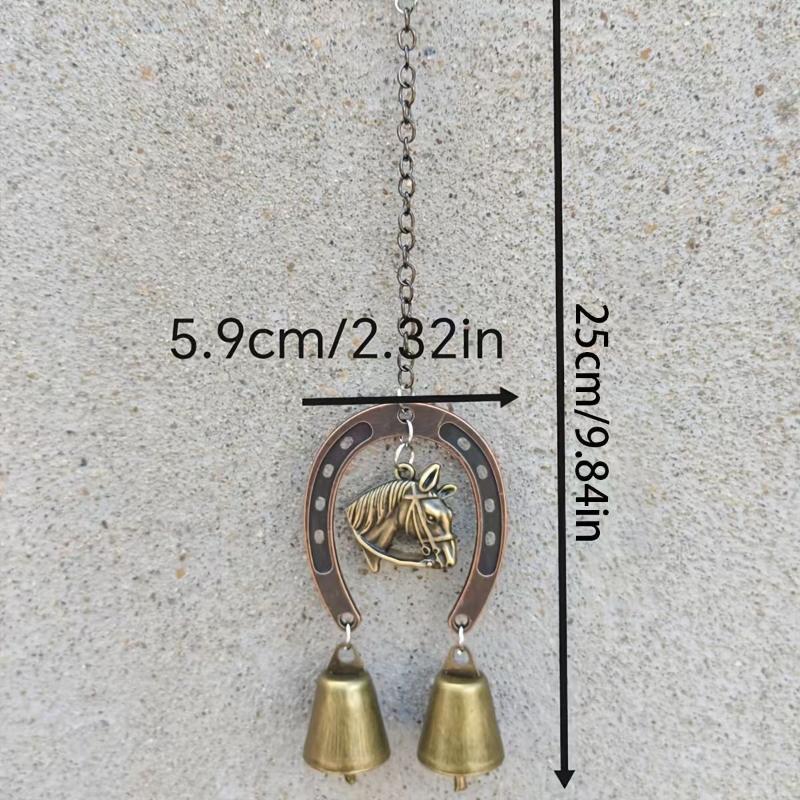 

Vintage Horseshoe & Horse Head Wind Chime - Rustic Farmhouse Decor for Patio, Garden & Horse Lover Gift