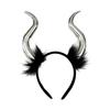 Halloween Teufelshörner Plüsch Stirnband Cosplay Gothic Haarreif Verkleidungszubehör Party-Outfits Stirnband