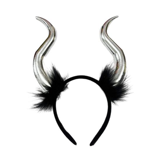 Halloween Teufelshörner Plüsch Stirnband Cosplay Gothic Haarreif Verkleidungszubehör Party-Outfits Stirnband