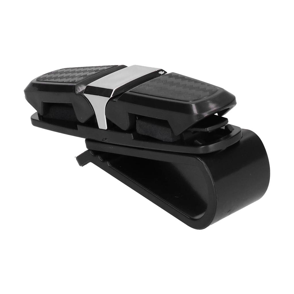 Auto Sonnenblende Brillenclip Kohlefaser 180 Grad Drehbar Universal Sonnenbrillen Kartenhalter Silber