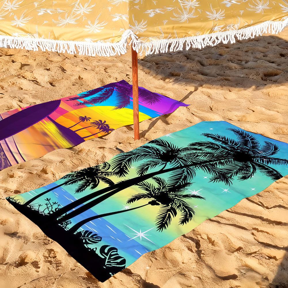 Fashion Palm Tree Pattern Towel Quick Drying Beach Towels Are Suitable For Swimming Pools Camping Yoga And The Gym