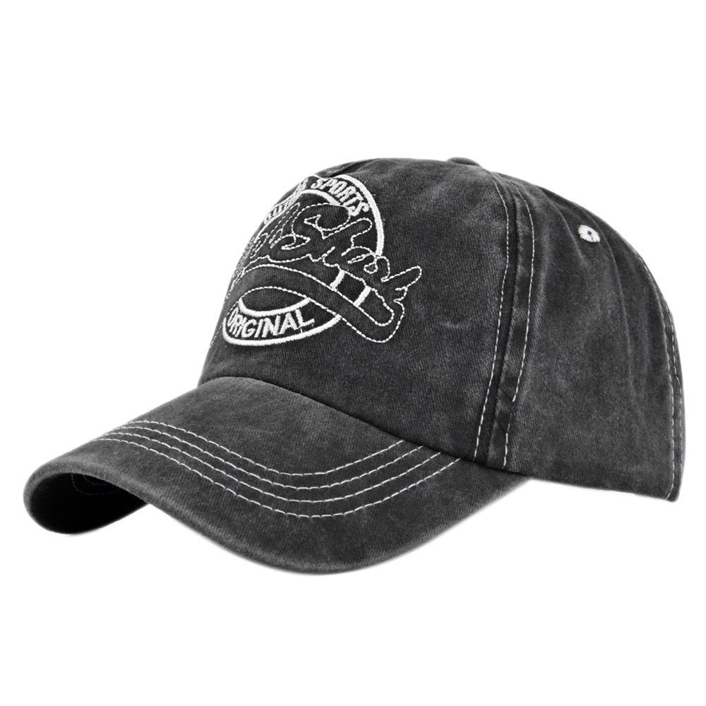 Three-dimensional embroidered baseball cap - distressed, ripped, embroidered duckbill cap - sun protection visor Adjustable