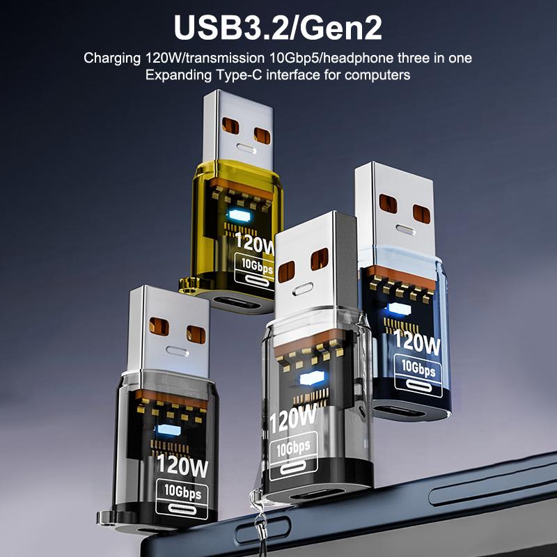120W Usb To Type C Otg Adapter Usb A Male To Type C Female Cable Converter For Macbook Iphone Ipad Huawei Matepad Xiaomi Laptops