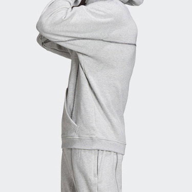 adidas Solid Color Hooded Sweatshirt Men Tops Grey GD9311