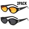 2PACK New Y2K Small Square Sunglasses Women Cat Eye Brand Sunglasses Fashion Trendy Outdoor Goggles Men Punk Sports Sun Glasses