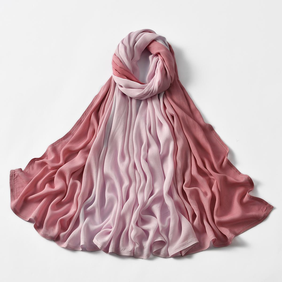 

Мусульманский градиентный хиджаб-шарф женский премиальный джерси хиджаб шаль модный цветной блок однотонный тюрбан мягкий хлопковый джерси головной платок