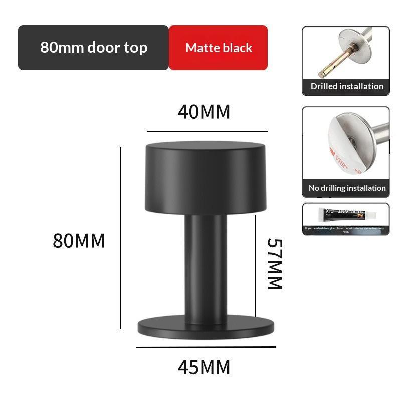 Robuster Edelstahl-Türstopper Weicher Gummipuffer Kein Bohren Rutschfester Türstopper für Schlafzimmer Büro Geschäftsräume
