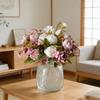 Mixed Artificial Flowers Bouquet Fake Peony Rose Hydrangea Flower for Vase Faux Silk