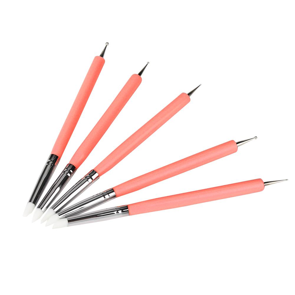 5pcs Silicone Clay Sculpture Tools Double Head     Sculpting Modeling Tool (Blue)