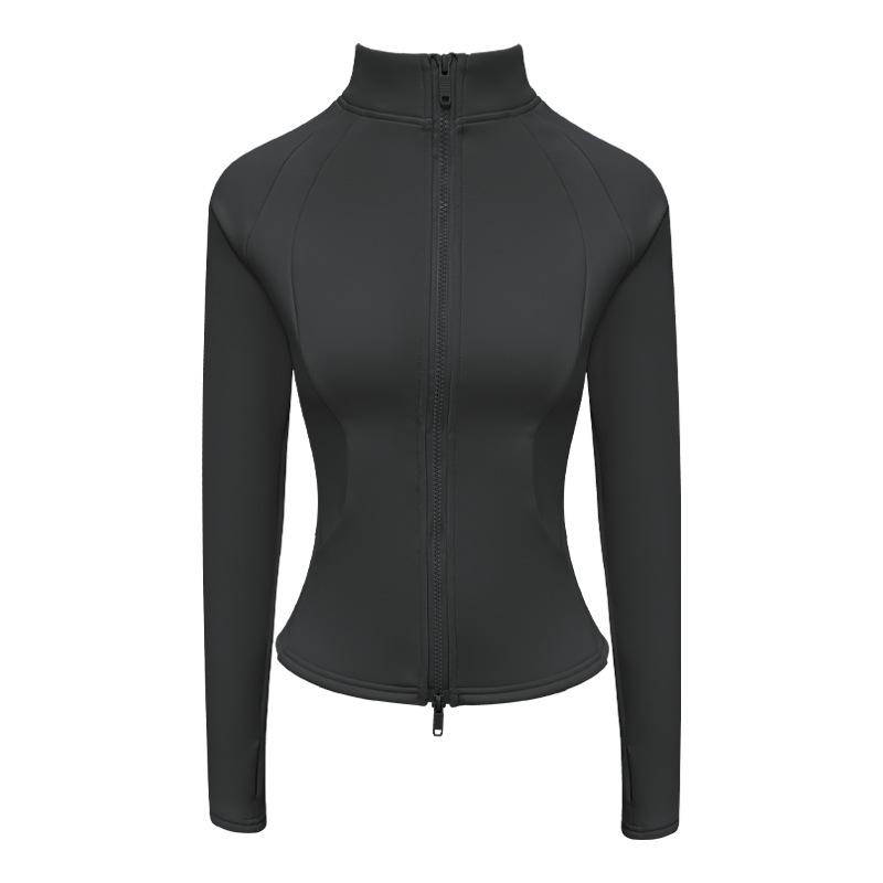 2026 Women's Yoga Jacket: New Style, Plus Velvet, Thick Warm, Long Sleeve, Stand Collar, Sport & Outdoor Fitness Top