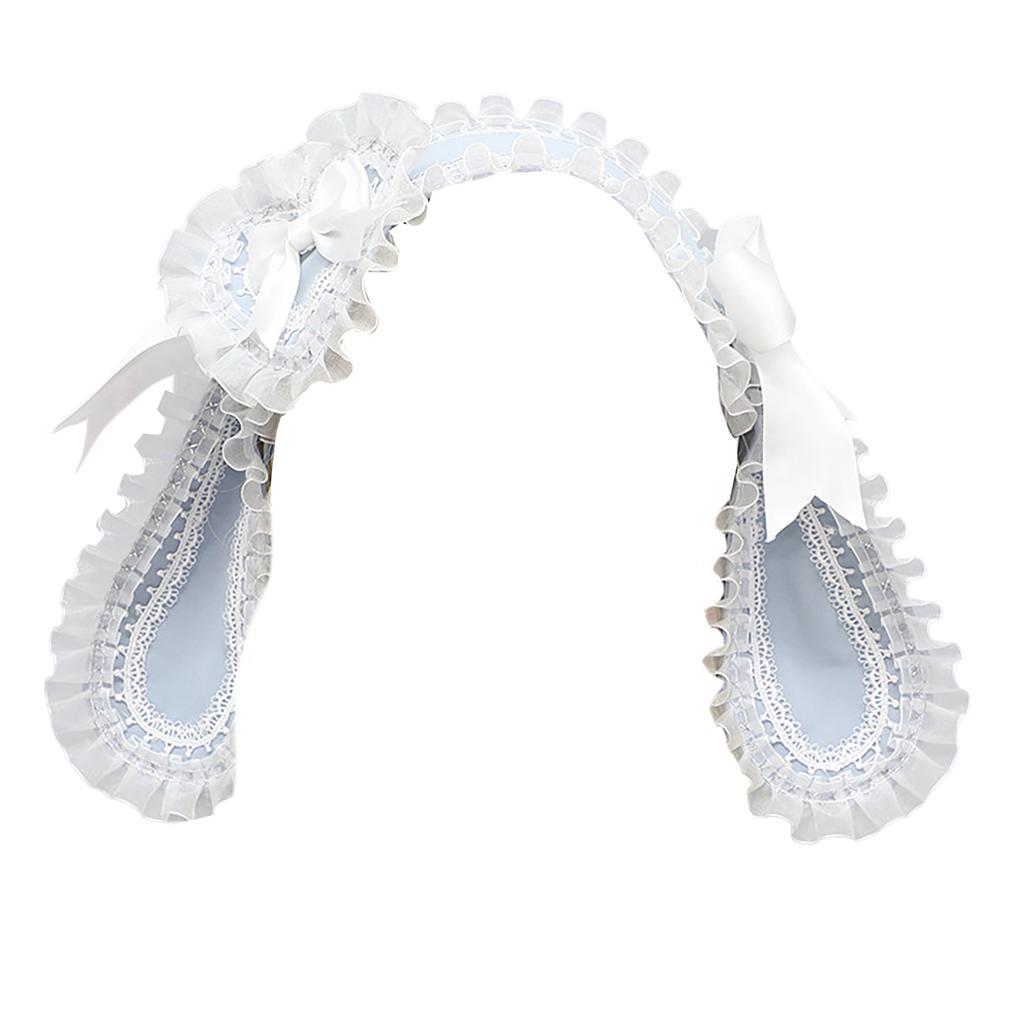 Liebliches Hasenohren-Haarband Anime-Kostüm-Haarband für Frauen Mädchen Party Kopfwickel Y2K Halloween Spitze Schleife Breites Haarband