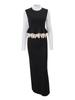 Jennie Kim Ji-soo Inspired Ruffled Sleeveless Top & Waist-Cinching Long Skirt Suit