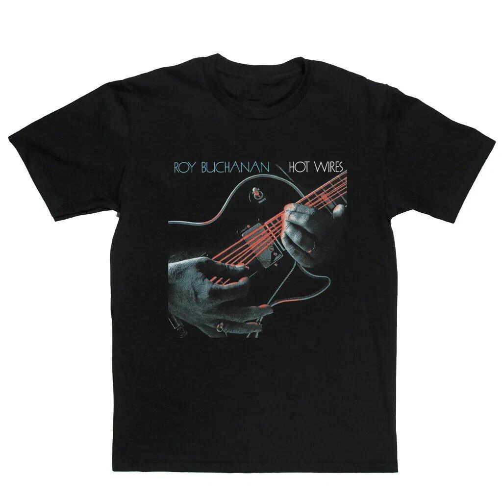 Vtg Roy Buchanan Hot Wires Cotton Black All Size Unisex Shirt J459 XS