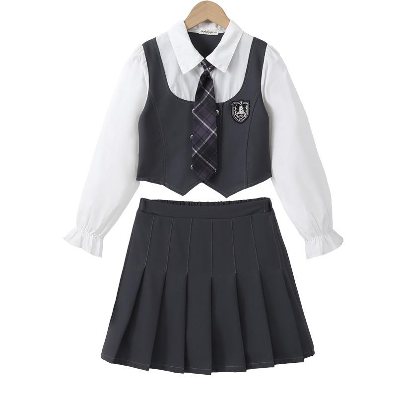 Girls Fashionable JK Skirt Set - Spring/Summer Children s Half-length Skirt Two-piece Set 120cm