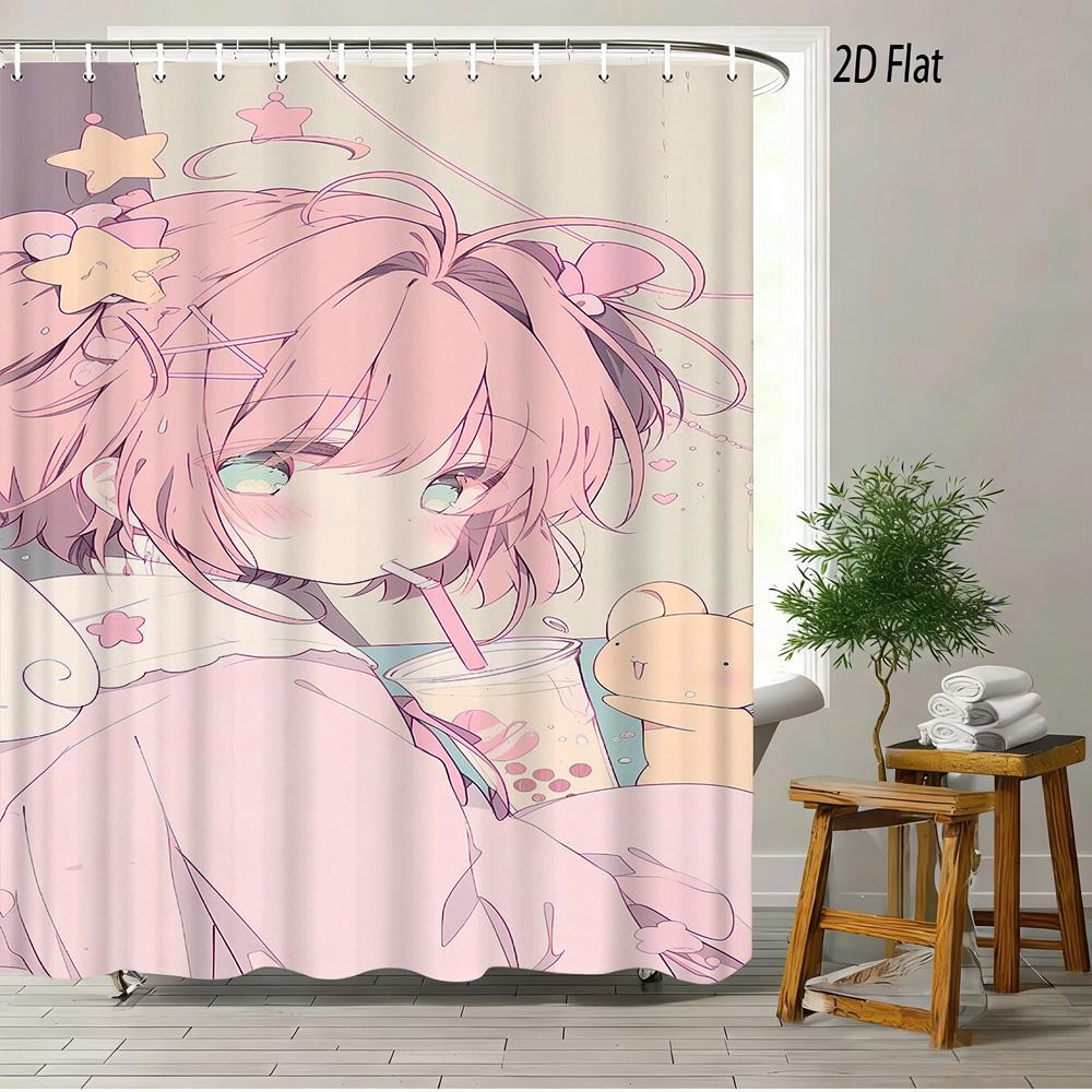 

2D Flat Naruto Anime Naruto Uzumaki Orange Chakra Print Waterproof Shower Curtain For Bathroom Decor W60H190(CM)-1 Pcs