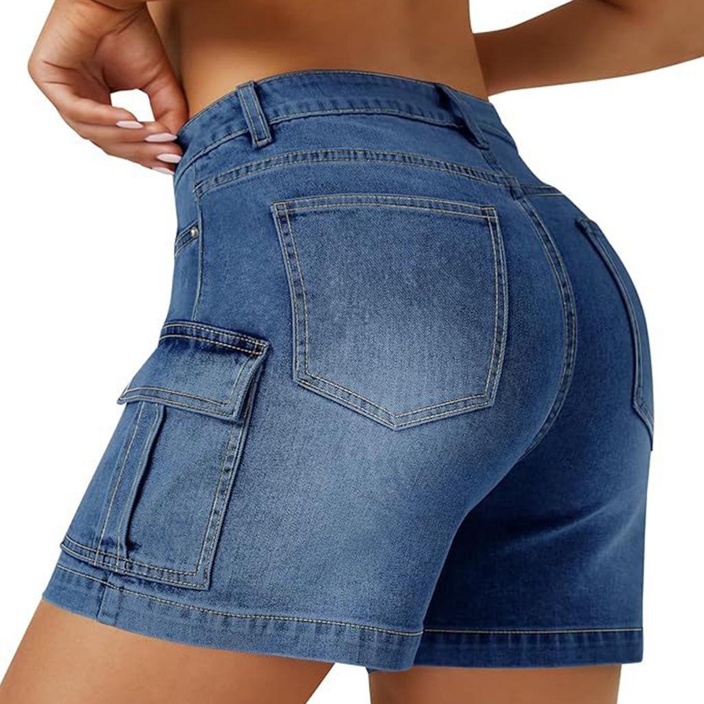 Ladies' Casual Hole Versatile Fashionable Denim Shorts
