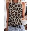 Summer Sequin Leopard 3D Print Tank Tops Women Fashion Streetwear Oversized O-Neck Vest Off Shoulder Sleeveless Woman Camisole