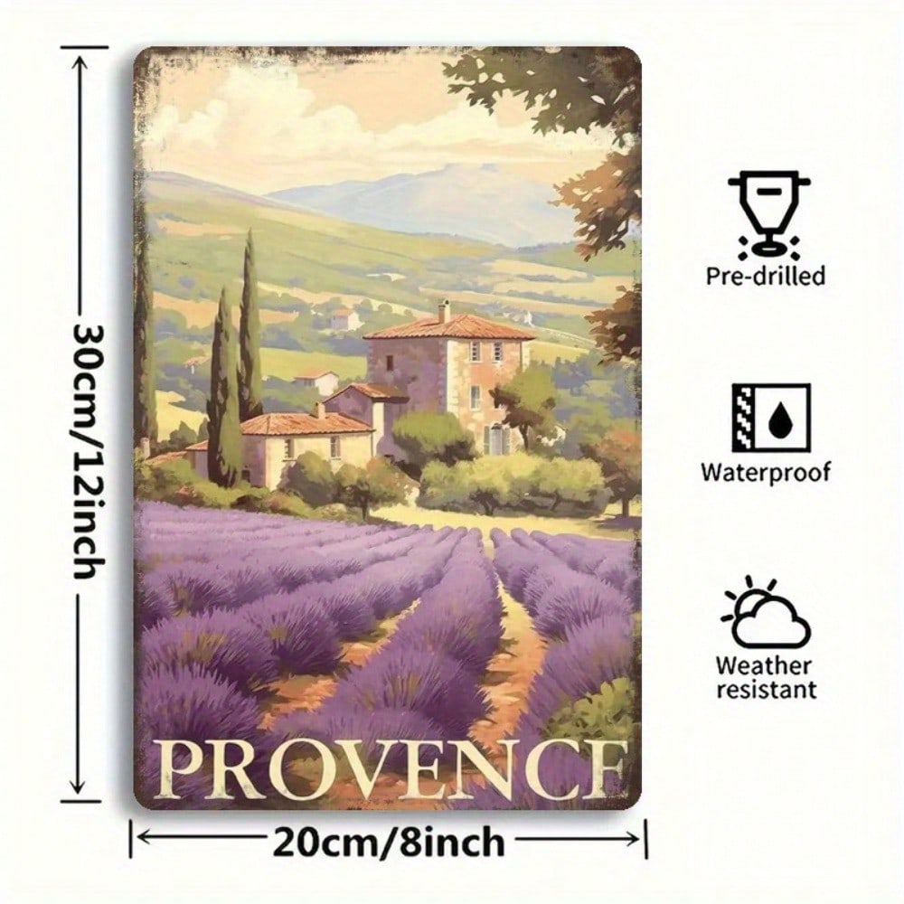 Vintage Metal Sign Lavender Field Farmhouse Wall Decor Iron Art 20x30