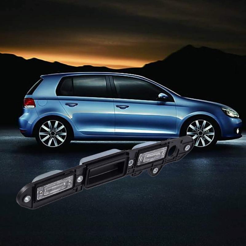 Rear Trunk Hatch Handle with Lamp, Tailgate Trim Lid Trunk Liftgate Release Pull Handle 1T0827574L 1TD827574A