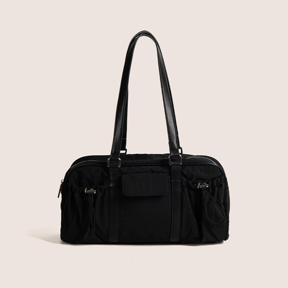 Chic Korean Style Pillow Shoulder Bag Large Capacity Vintage Nylon Underarm Bag Silver Commuting Y2K Women's Handbag Ladies