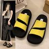 Cool slippers women's summer outer wear 2025 new thick-soled one-word drag women's high-end skirt seaside beach sandals