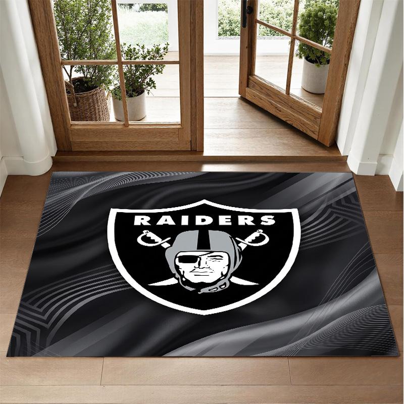 Las Vegas Raiders Design Crystal Velvet Rug Soft Decorative Mat for Bedroom Entrance