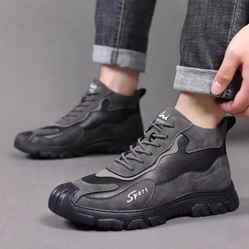 Retro Fashion Lightweight Outdoor Casual Shoes Warm Cotton Boots Men's Winter New Velvet Thickened Cold Hiking Shoes