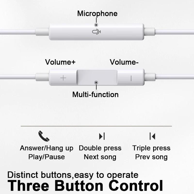 Original Wired Earphones For Xiaomi 15 14 13 12 11 10 Pro Redmi Note K50 Samsung Huawei Type C 3 5mm AUX In Ear Earbuds