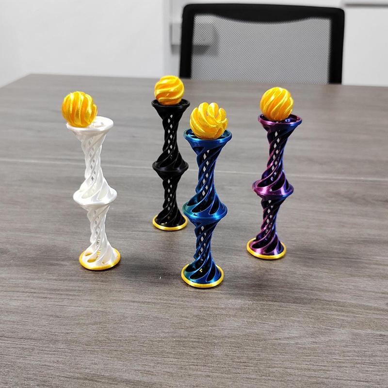 3D Printed Impossible Cone Pyramid Passthrough Sculpture Screw Rod Ball Release Stress Relief Toy