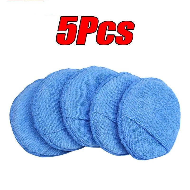 10Pcs Car Detailing Applicator Pads Microfiber Round Foam Sponges Soft Wax Polish Cleaning Tools