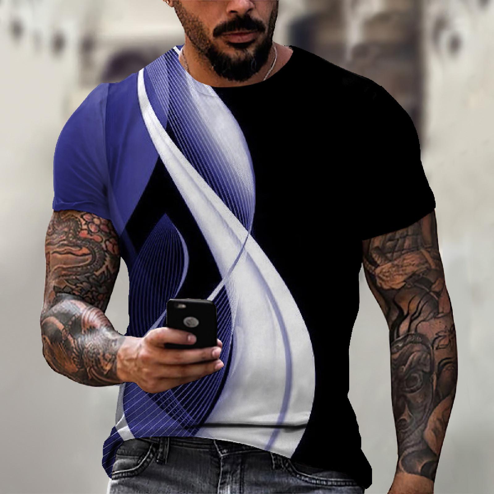 

Мужская футболка с коротким рукавом и принтом, летняя круглая шея, трендовая повседневная толстовка S