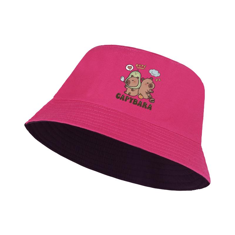 Chapeau décontracté multifonctionnel Mlfo 1, Casquette unisexe avec imprimé Capybara, Chapeau de pêche pour sports d'extérieur, Chapeau de soleil, Chapeau décontracté rouge rose