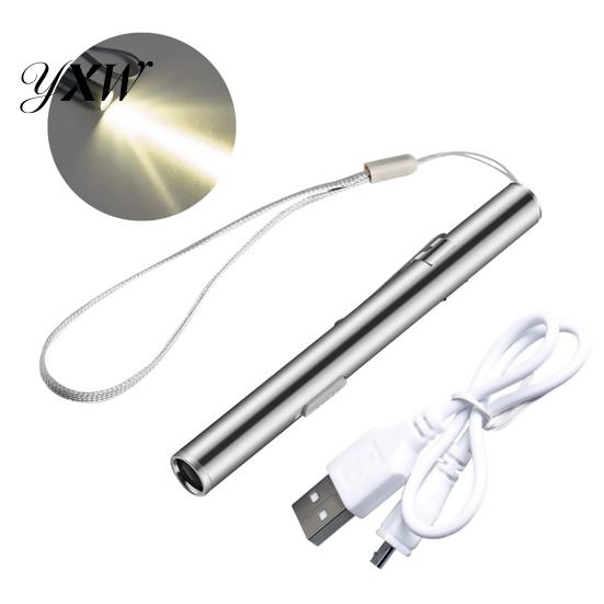 Medical Handy Pen Light USB Rechargeable Mini Energy-saving Flashlight LED Torch