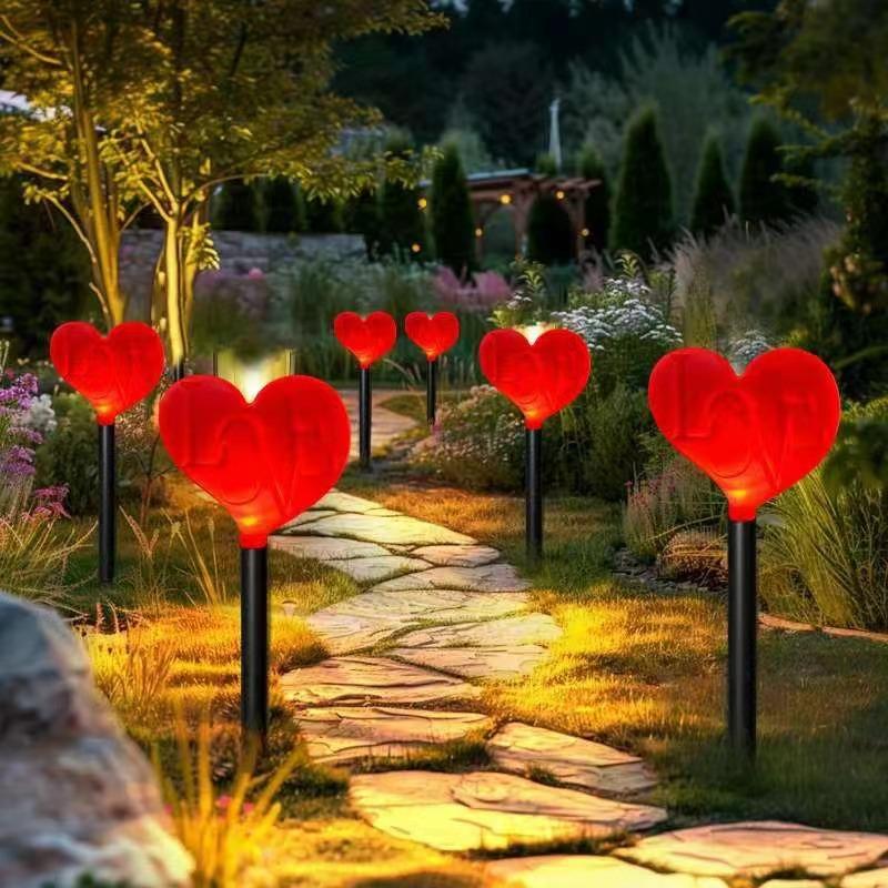 

5 шт./лот Love Solar Outdoor Lights Decor ко Дню святого Валентина LED Lights Garden Decorations Path Lights Ground Plug Light 1006 5pcs in one красный