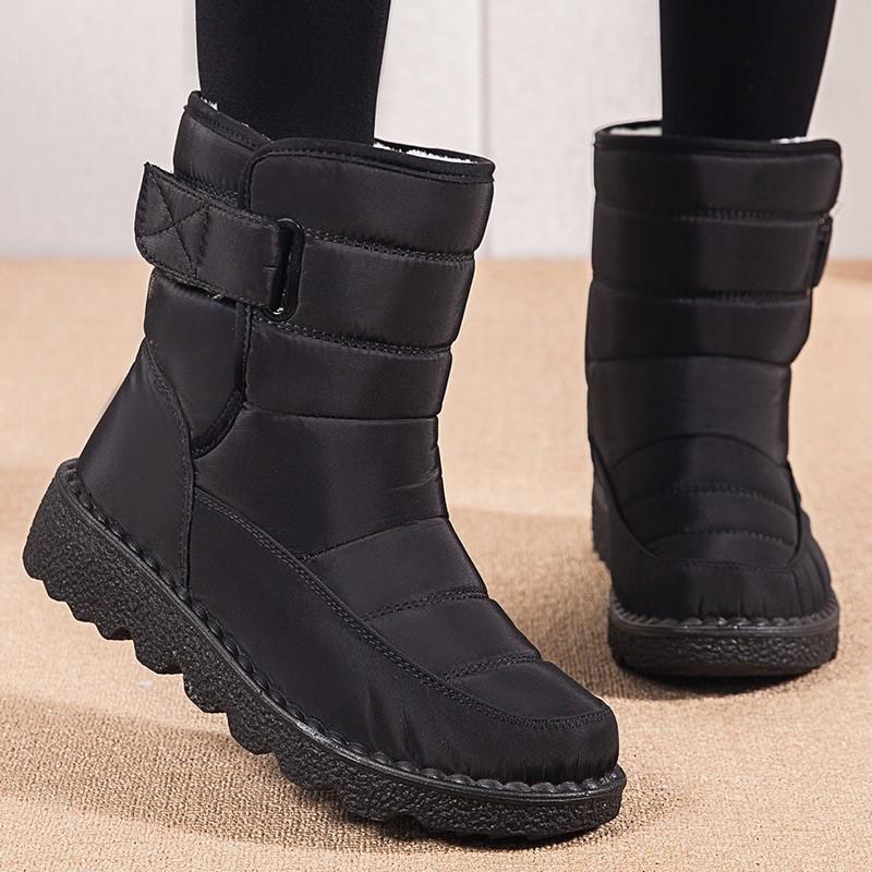 Snow Boots Woman Plush Women Booties Waterproof Ladies Shoes Flat Ankle Boots Fur Botas Mujer Women's Winter Shoes Boots