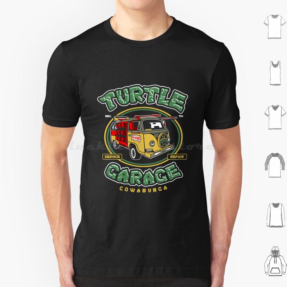 

Turtle Garage T Shirt 6xl Cotton Cool Tee Turtles Martial Arts Highway Man Truck Car Rider Tv Show 1980 Usa American Geek Hero S