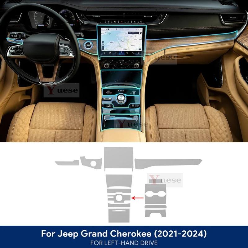 For Jeep Grand Cherokee    2024 Interior TPU Anti-scratch Film Center Console Navigation Panel Protection Sticker