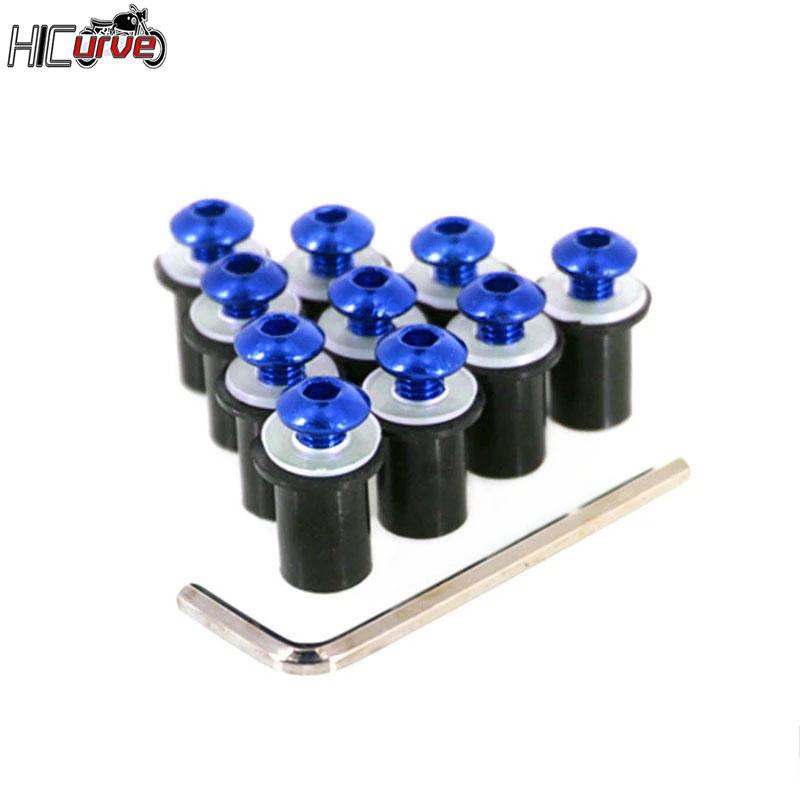 For BMW S1000RR S1000R HP4 S1000XR S1000 RR S1000 XR F800R Motorcycle Windshield Bolts Screw Nut Fastener Kit 5mm 10PCS