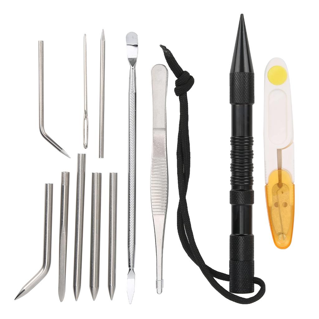 12Pcs/Set Black Aluminium Parachute Cord Needles Set Bracelets DIY Knitting Tool Kit