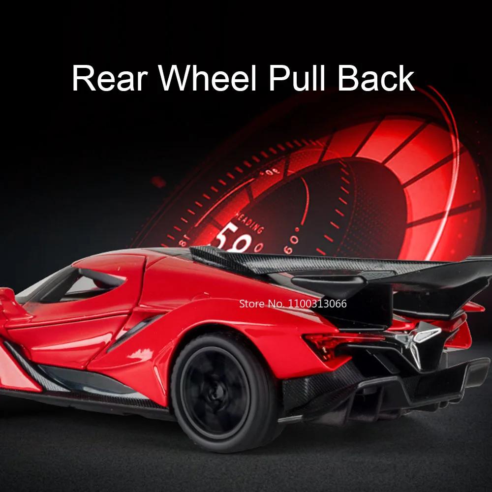 1:32 Apollo IE EVO Alloy Diecast Toys Cars Models Wheel Pull Back Miniature Sports Car Rubber Tires Vehicle Educational Toys