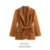 Kaslead New Women Clothes Western Style Simple and Versatile Fashion Waist Hugging Blazers