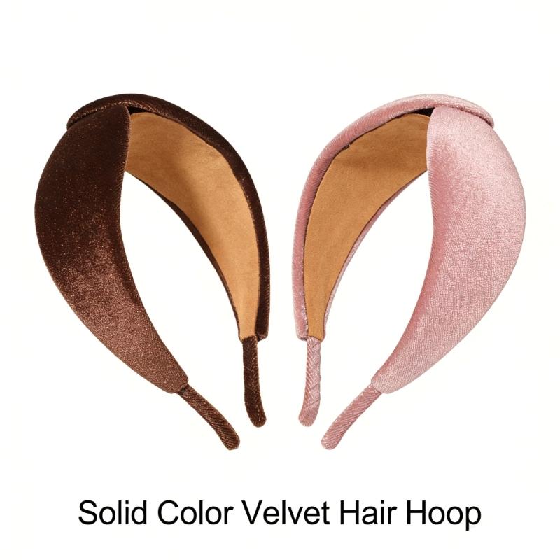2Pcs Velvety Headbands Solid Color Elegant Style Hairband For Women And Girls Daily Wear Fashionable Accessory