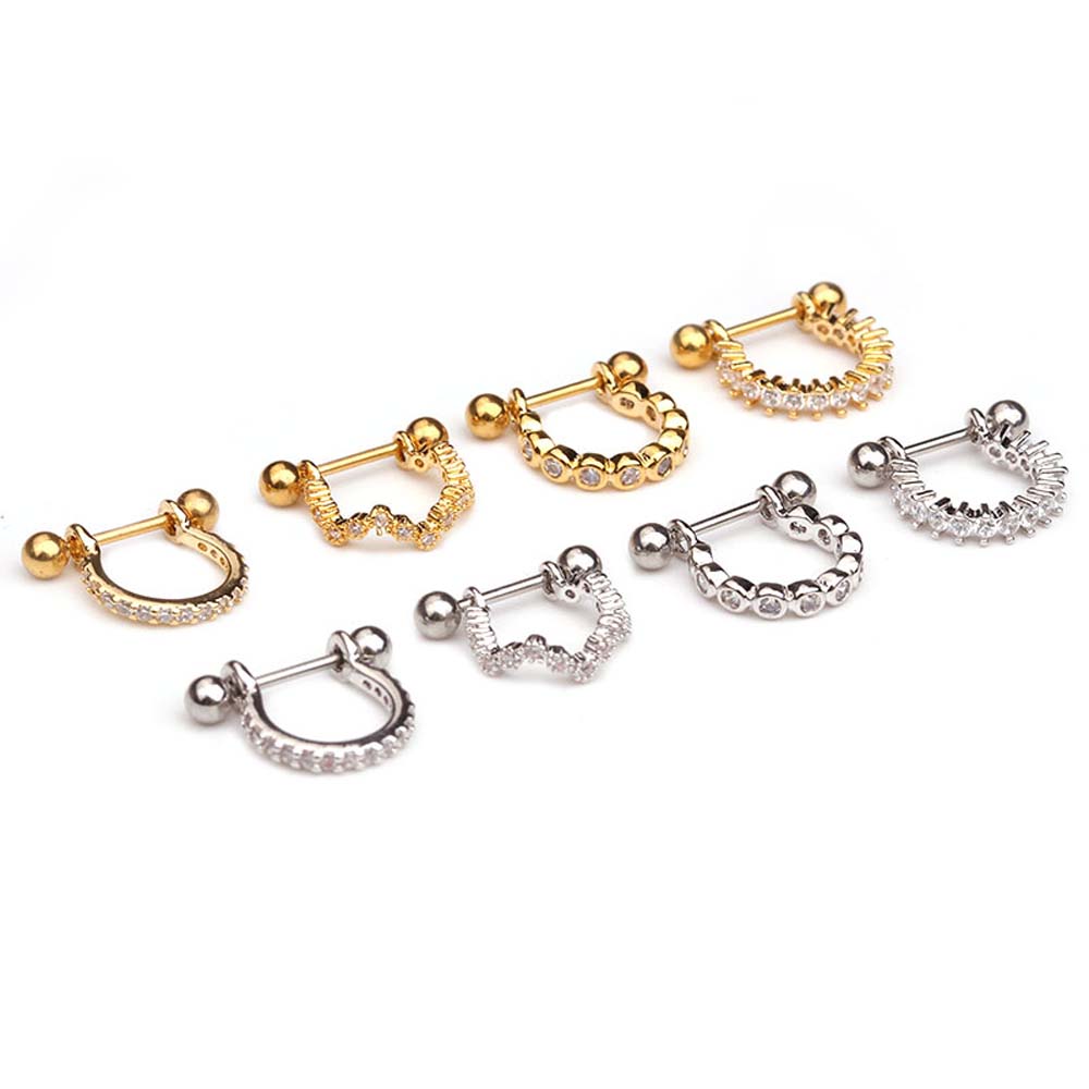 Fashion Bone Women U Type Zircon Lady Dangle Earring Stud Earrings Jewelry Drop Earrings