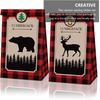 180 Pcs Lumberjack Plaid Bear Theme Sticker Round Adhesive Sealing Stickers Packaging Decals Adhesive Supplies 20 Sheets Decorative Sticker