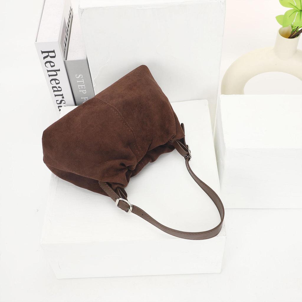 New Arrival Suede Cloud Pleated Shoulder & Crossbody Bag - Fashionable & Versatile for Autumn/Winter